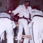 Dugan Sensei breaking 2 baseball bats on shin